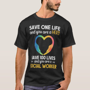 T-shirt Travailleur social héros qui sauve des vies travai