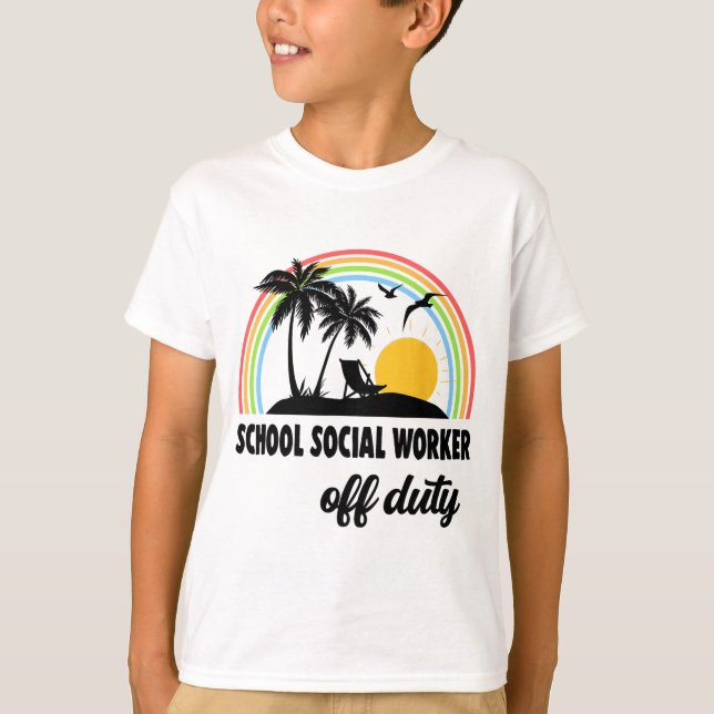 T-shirt Travailleur Social Hors Service Arc-En-Ciel Fin De (Devant)