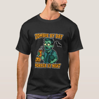 T-shirt Travailleur zombie le jour ouvrier la nuit bureau