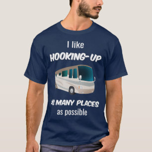 T-shirt Travel RV Camper Motorhome Se Connectant À De Nomb