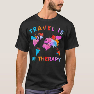 T-shirt Traveler Camping Trip World Statement Travel Is My