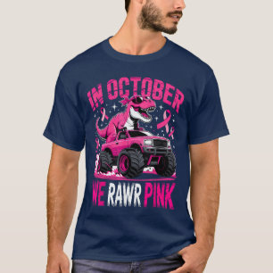 T-shirt Tre Dino en Octobre Nous Portons Rose pour la sens