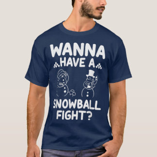T-shirt TRe Hates Snowball Combats Drôle Neige Levant Neig