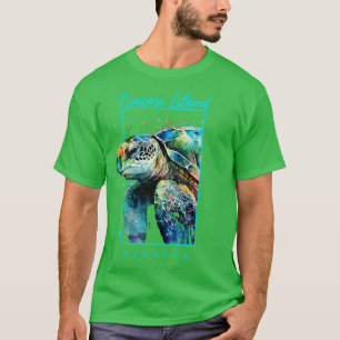 T-shirt Treasure Island Florida Aquarelle Port de tortue m