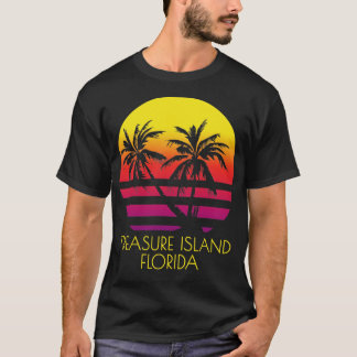 T-shirt Treasure Island Florida Vintage Coucher de soleil 