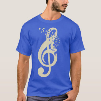 T-shirt Treble Clef Music Saxophone Vintage
