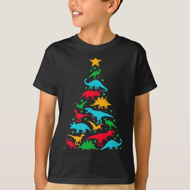 T-shirt Tree Rex Dinosaur Dino Tree Christmas Tree Funny  (Devant)