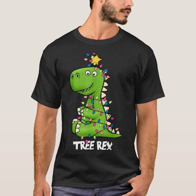 T-shirt Tree Rex Funny Xmas Trex Boys Toddler Christmas Di (Devant)