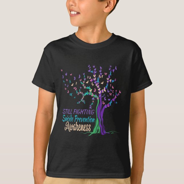 T-shirt Tree Ribbon Still Fighting Suicide Prevention Awar (Devant)