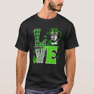 T-shirt Trèfle chanceux Husky drôle Saint-Patrick irlandai