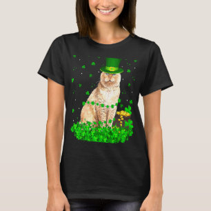 T-shirt Trèfle irlandais Leprechaun Chat Scottish Fold S P