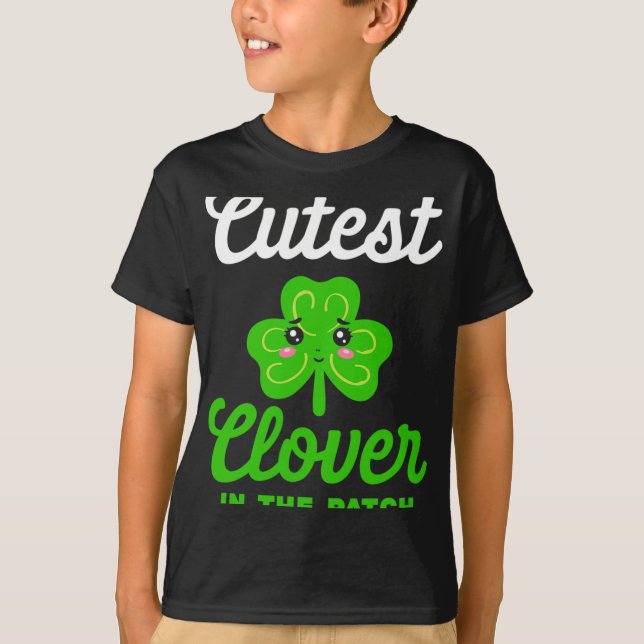 T-shirt Trèfle le plus mignon du patch Funny St. Patrick's (Devant)