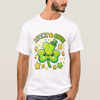 T-shirt Trèfle mignon et chanceux Design Kawaii