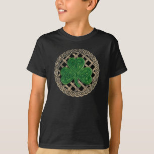 T-shirt Trellis de shamrock et noeuds celtiques sur la