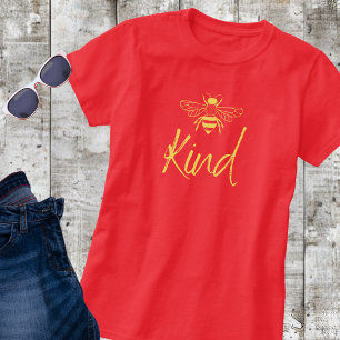 T-shirt Trendy "Bee Kind" Bumble Bee Yellow Text