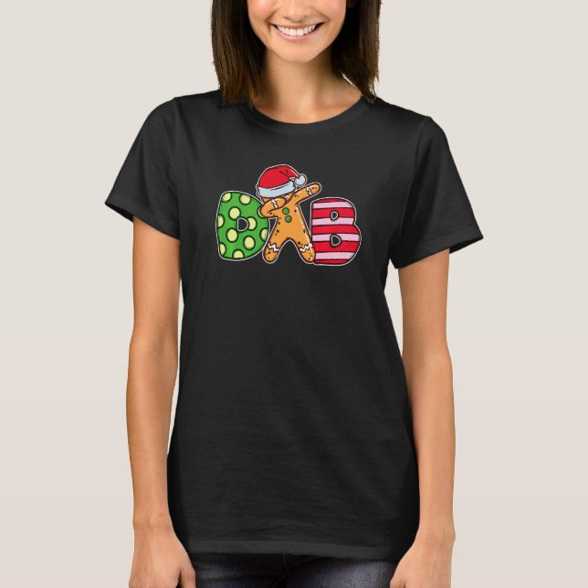 T-shirt Trendy Dab Dabbing Gingerbread Dancing Merry Chris (Devant)