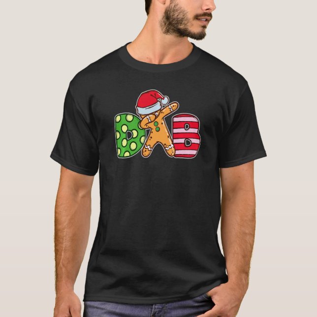 T-shirt Trendy Dab Dabbing Gingerbread Dancing Merry Chris (Devant)