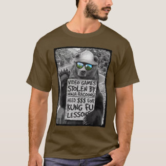 T-shirt Trendy Graphic Bear Need Money For Kung Fu Lessons
