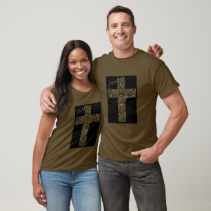 T-shirt Trendy Jesus Gold Cross