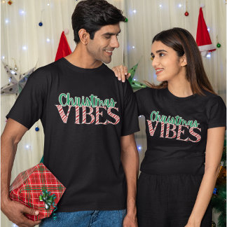 T-shirt Trendy Modern Retro Christmas Vibes Candy Cane