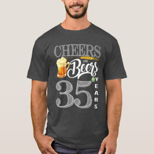 T-shirt trente-cinquième Acclamations et bières de chemi