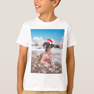 T-shirt Très Beau Chien Danse Assis Dans Le Casquette De N