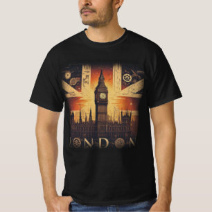 T-shirt Très cool Union Jack Steampunk Futuristic Londres