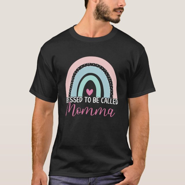 T-shirt Très Heureux D'Être Appelé Momma Boho Rainbow Mama (Devant)