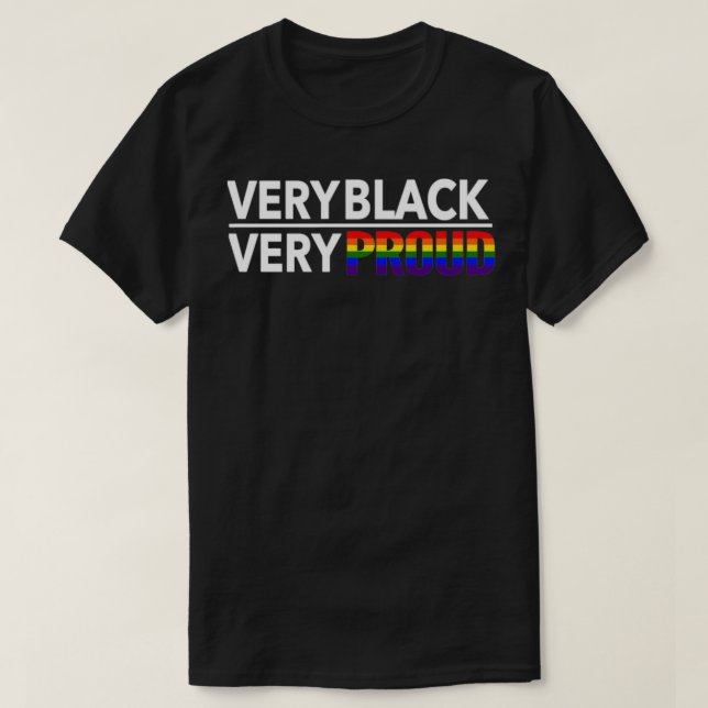 T-shirt Très Noir Très Fier Noir LGBT (Design devant)