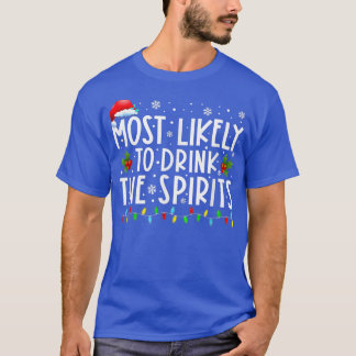 T-shirt Très Probable De Boire Les Esprits Santa Hat Chris