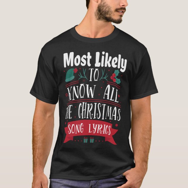 T-shirt Très Probable De Connaître Toutes Les Paroles De C (Devant)