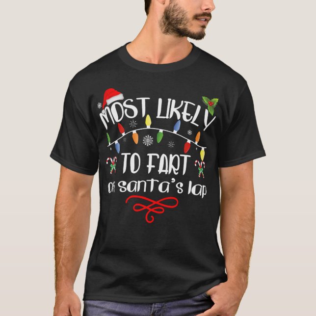 T-shirt Très Probable De Débuter Sur Père Noël Lap Funny F (Devant)