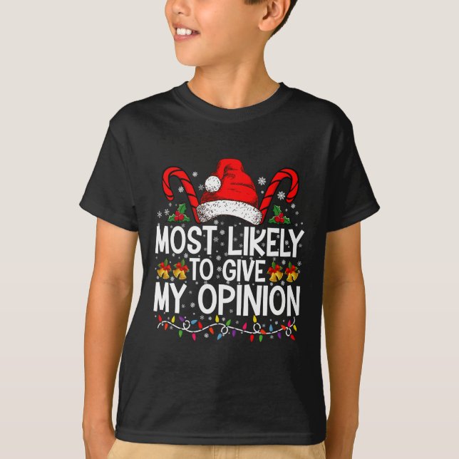 T-shirt Très Probable De Donner Mon Avis Drôle Noël (Devant)