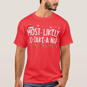 T-shirt Très Probable De Prendre Une Nap Xmas Lumières Drô