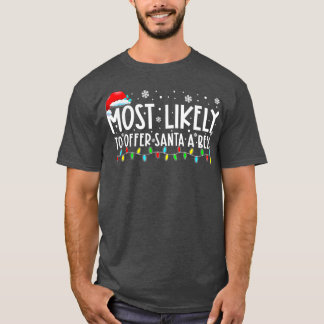 T-shirt Très Probable d'offrir à Père Noël une bière drôle