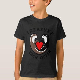 T-shirt Trésor Chaque Otter Amour Coeur