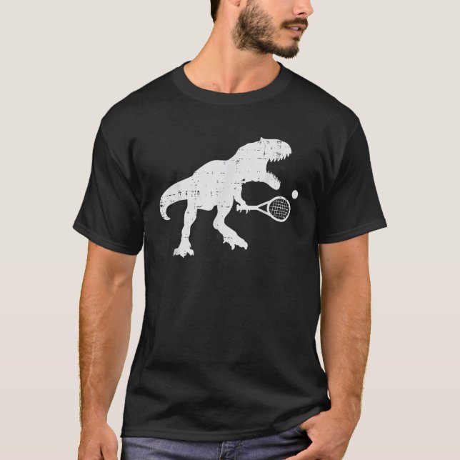 T-shirt Trex Tennis Tennisaurus Dinosaure Joueur Hommes (Devant)