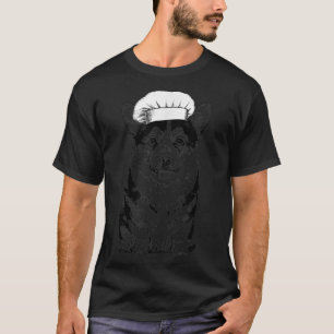 T-shirt Tri Couleur Corgi Chien Cuisinier Chef Drôle Cuisi