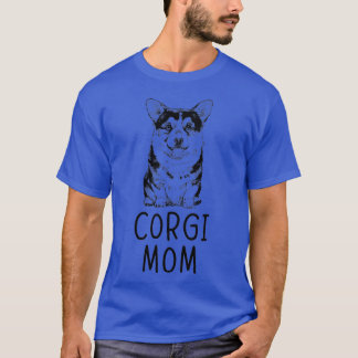 T-shirt Tri Couleur Corgi Maman Pocket Chien Mama