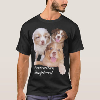 T-shirt Tri et rouges chiots rouges d'Australien de Merle