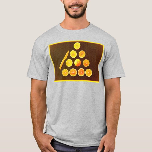 T-shirt "Triangle de demi-oranges" jolie photo. Commandez  (Devant)