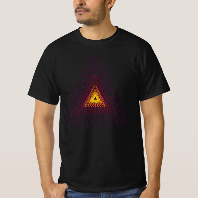 T-SHIRT TRIANGLE GEOMETRIC TYPE TSHIRT. (Devant)