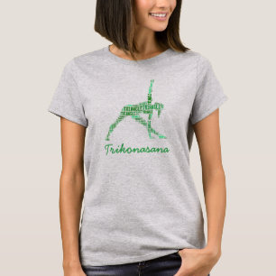 T-shirt Triangle Yoga Pose Trikonasana En Vert
