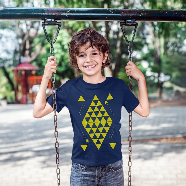 T-shirt Triangles géométriques jaunes (Créateur téléchargé)