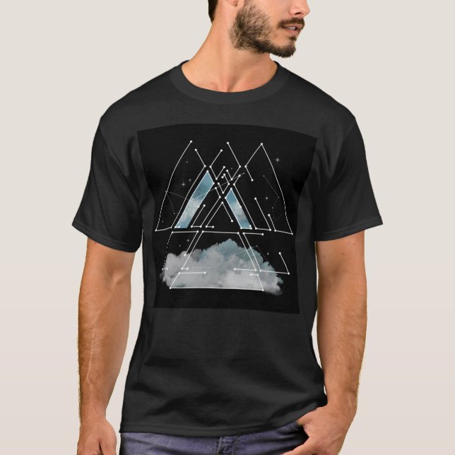 T-shirt Triangles géométriques sacrés - Constellation d'ét (Devant)