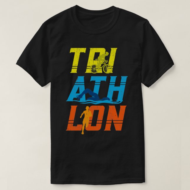 T-shirt Triathle Triathlon Triathlon Swim Run Vélo Ride (Design devant)