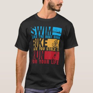 T-shirt Triathlon cool Pour Hommes Femmes Course À Vélo De