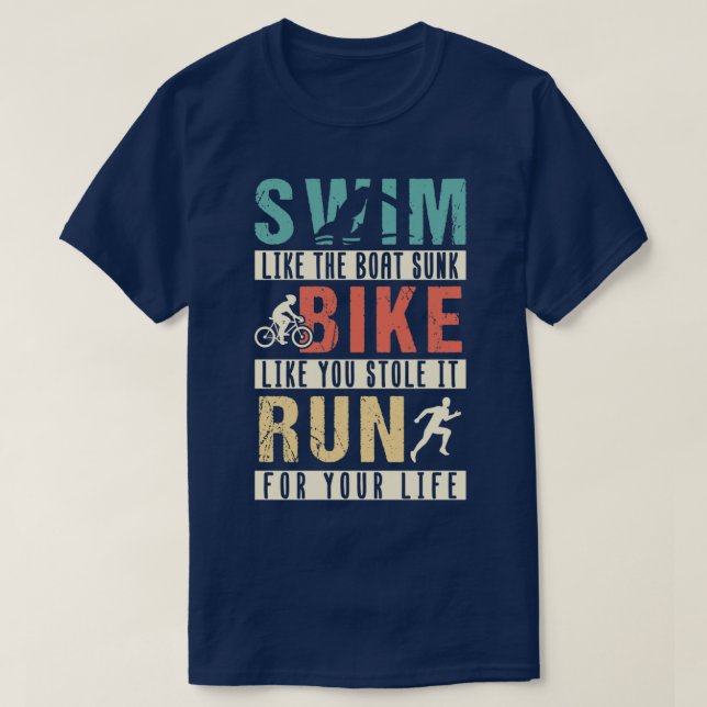 T-shirt Triathlon Course de natation Vélo course Sprint Ca (Design devant)