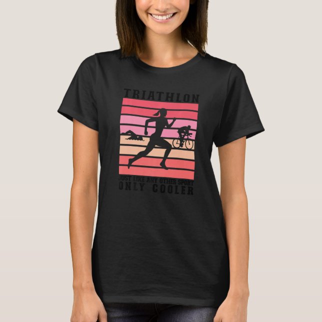 T-shirt Triathlon Femmes Triathlètes Course Vélo de natati (Devant)