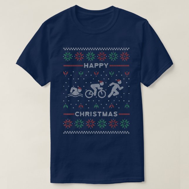 T-shirt Triathlon Gym Vilain Sweaters de Noël Match de fam (Design devant)